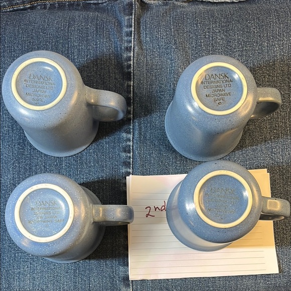 Blue Dansk Mesa Ceramic Mug Set Four - Picture 7 of 10